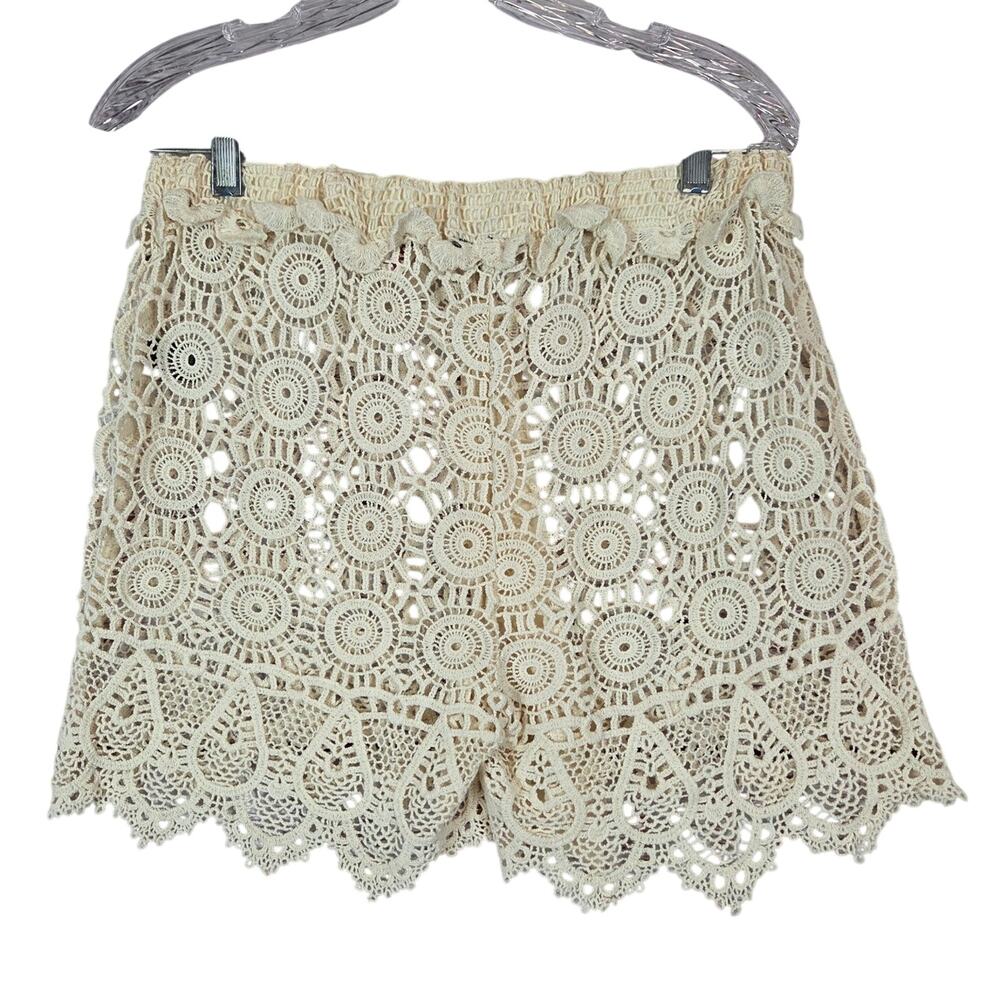Cynthia Rowley Swim Lace Cover-up Shorts M Tie Waist Whimsy Fairy Vacation NWT - Picture 2 of 9